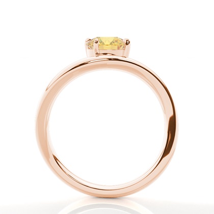 Horizontaler Ost-West Verlobungsring mit gelbem Diamant