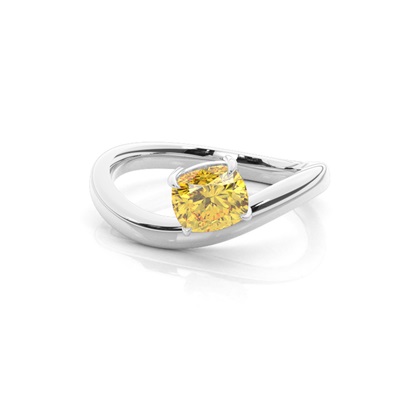 Horizontal East- West Yellow Diamond Engagement Ring