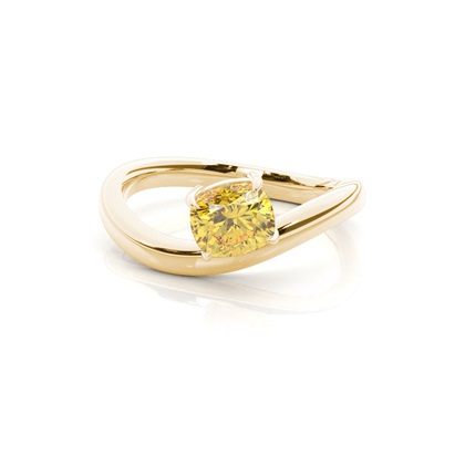 Horizontal East- West Yellow Diamond Engagement Ring