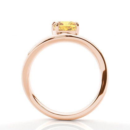 Horizontaler Ost-West Verlobungsring mit gelbem Diamant