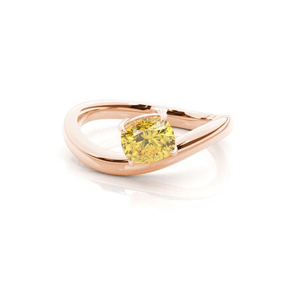 Horizontal East- West Yellow Diamond Ring