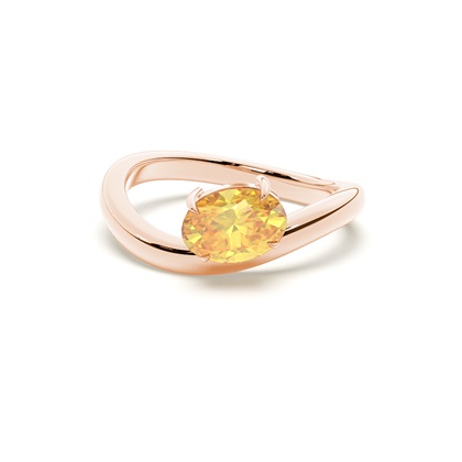 Horizontal East- West Yellow Diamond Ring