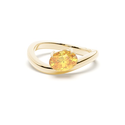 Horizontal East- West Yellow Diamond Ring