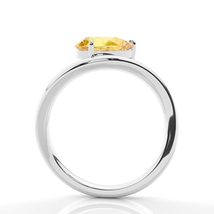 Horizontal East- West Yellow Diamond Engagement Ring