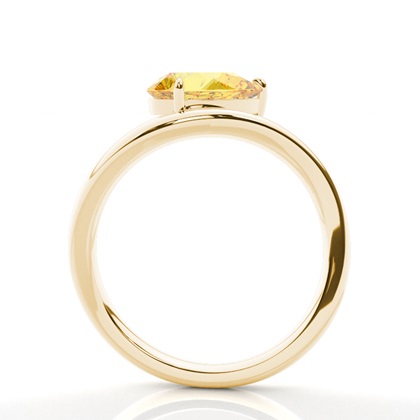 Horizontaler Ost-West Verlobungsring mit gelbem Diamant