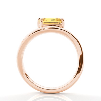 Horizontaler Ost-West Verlobungsring mit gelbem Diamant