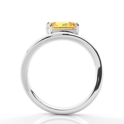 Horizontaler Ost-West Verlobungsring mit gelbem Diamant