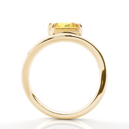 Horizontaler Ost-West Verlobungsring mit gelbem Diamant