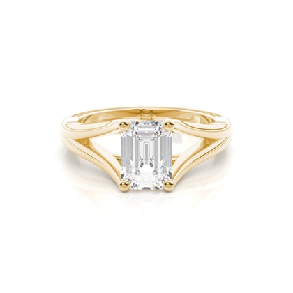 Smaragd Gelbgold Halo Verlobungsringe