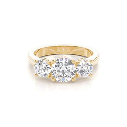 Yellow Gold Trilogy Diamond Engagement Rings