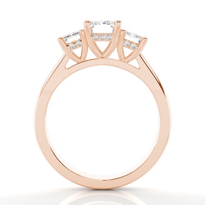 Trilogie-Verlobungsringe mit verstecktem Halo-Diamanten