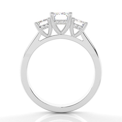 Trilogie-Verlobungsringe mit verstecktem Halo-Diamanten