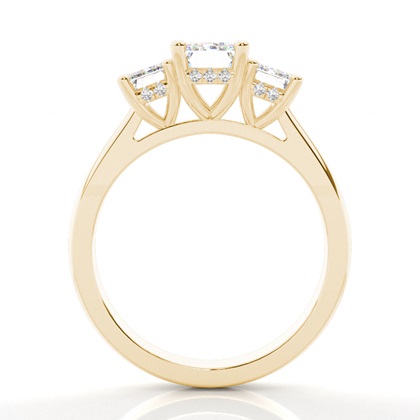 Trilogie-Verlobungsringe mit verstecktem Halo-Diamanten