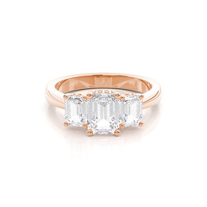 Rose Gold Trilogy Diamond Engagement Rings