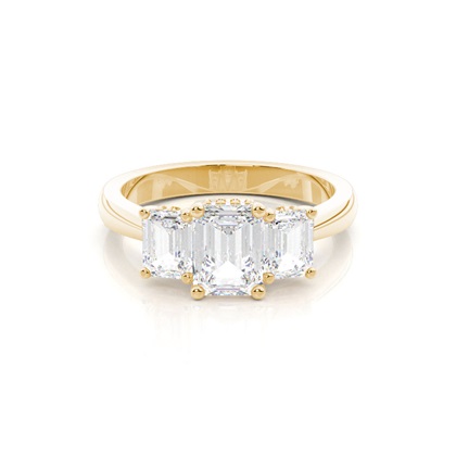 Yellow Gold Trilogy Diamond Engagement Rings