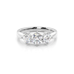 Anillo de compromiso de diamantes trilogía en dos tonos