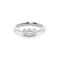 Two tone Trilogy Diamond Engagement Ring