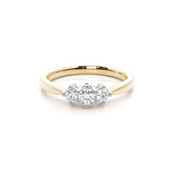 Two tone Trilogy Diamond Engagement Ring