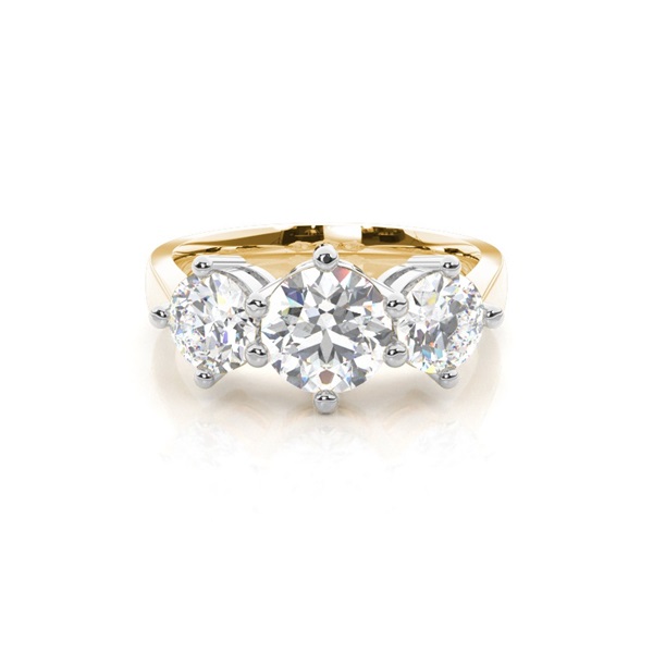 Two tone Trilogy Diamond Engagement Ring