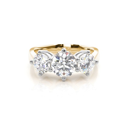 Two tone Trilogy Diamond Engagement Ring