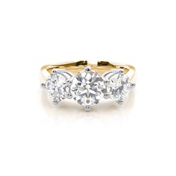 Two tone Trilogy Diamond Engagement Ring