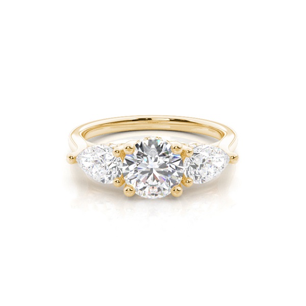 Trilogie-Verlobungsringe mit verstecktem Halo-Diamanten