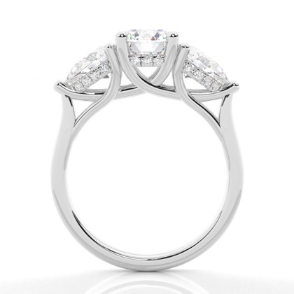 Trilogie-Verlobungsringe mit verstecktem Halo-Diamanten