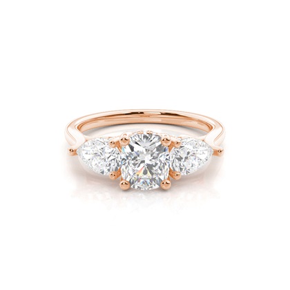 Rose Gold Trilogy Diamond Engagement Rings