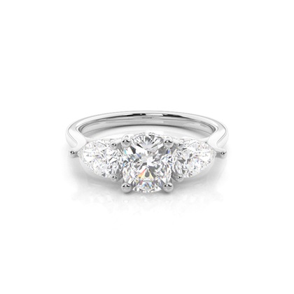 Cushion Trilogy Diamond Engagement Rings