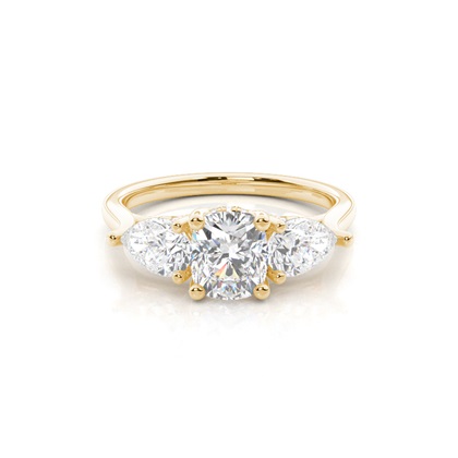 Yellow Gold Trilogy Diamond Engagement Rings