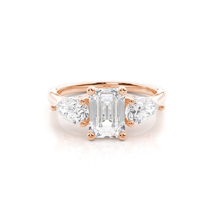 Rose Gold Trilogy Diamond Engagement Rings