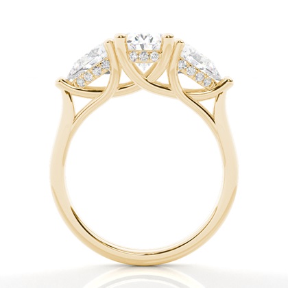 Trilogie-Verlobungsringe mit verstecktem Halo-Diamanten