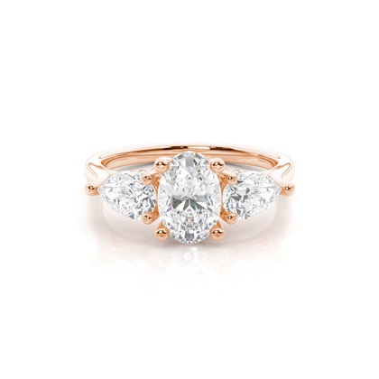 Rose Gold Trilogy Diamond Engagement Rings