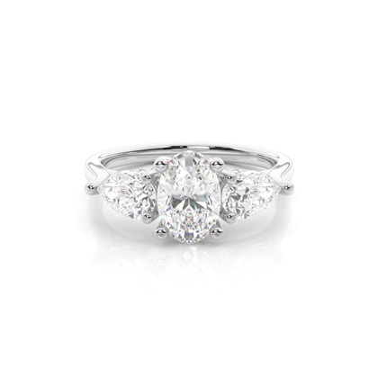 Oval Trilogy Diamond Engagement Rings