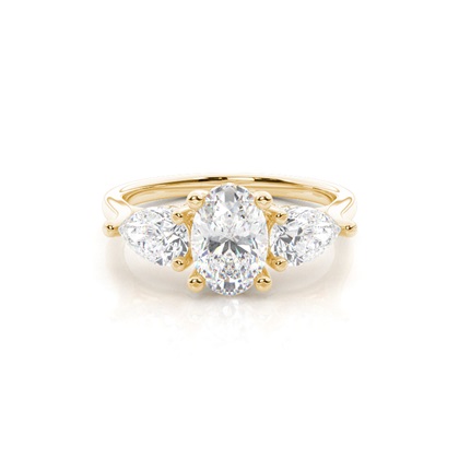 Yellow Gold Trilogy Diamond Engagement Rings