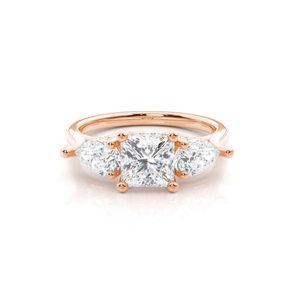 Rose Gold Trilogy Diamond Engagement Rings