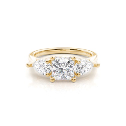 Yellow Gold Trilogy Diamond Engagement Rings