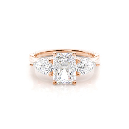 Rose Gold Trilogy Diamond Engagement Rings