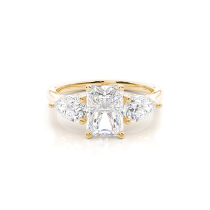 Yellow Gold Trilogy Diamond Engagement Rings