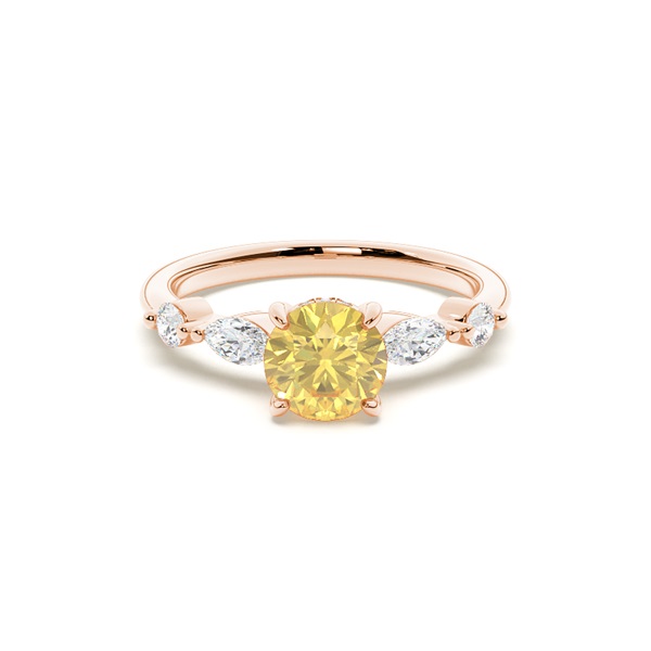 Hidden Halo Yellow Diamond Engagement Ring
