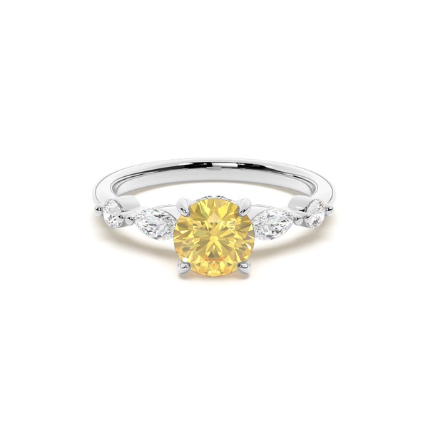 Hidden Halo Yellow Diamond Engagement Ring