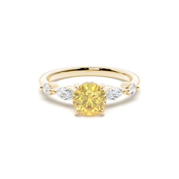 Hidden Halo Yellow Diamond Engagement Ring
