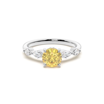 Hidden Halo Yellow Diamond Engagement Ring