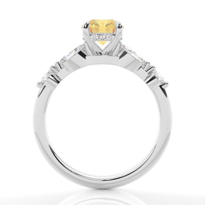 Versteckter Halo Verlobungsring mit gelbem Diamant