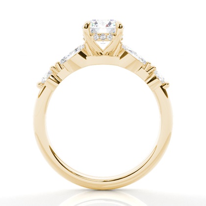 Yellow Gold Side Stone Diamond Rings