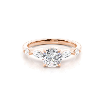 Rose Gold Side Stone Diamond Rings
