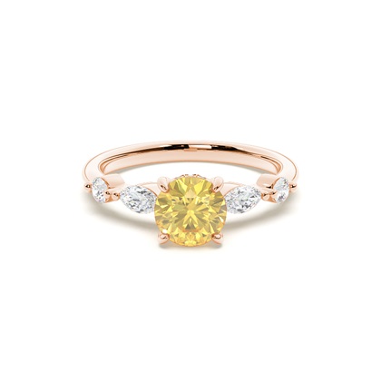 Hidden Halo Yellow Diamond Engagement Ring