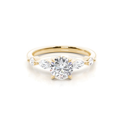 Yellow Gold Side Stone Diamond Rings