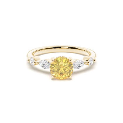 Hidden Halo Yellow Diamond Engagement Ring