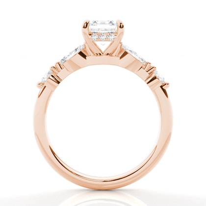 3.00 Carat Rotgold Seitensteine Verlobungsringe